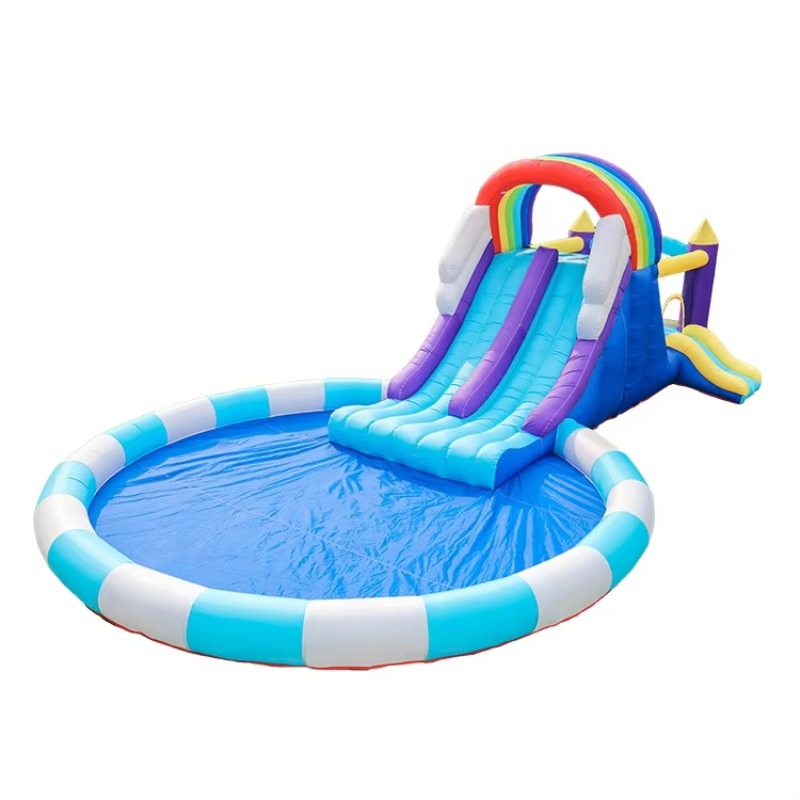Kids Outdoor Inflatable - Scivolo d'Acqua Gonfiabile Gigante Arcobaleno per