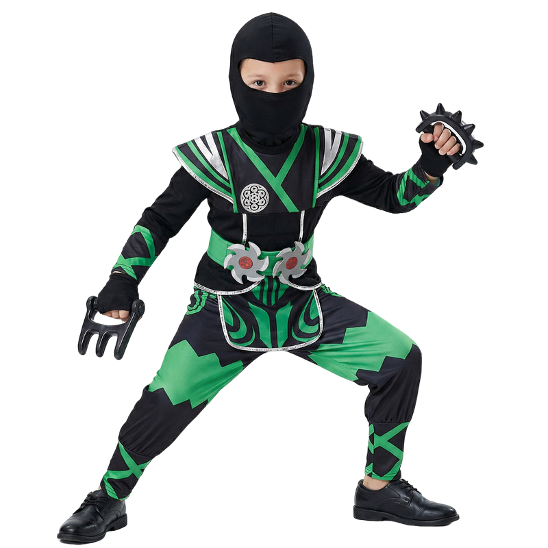 Kids Outdoor Ninja Warrior Course - Costume da Ninja Verde per Bambini
