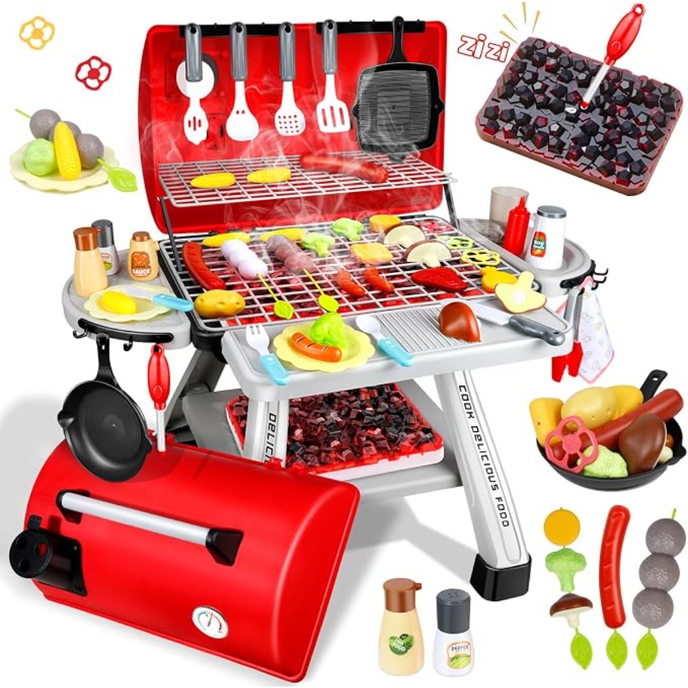 Kids Outdoor Bbq - Set Giocattolo Barbecue per Bambini, Gioco