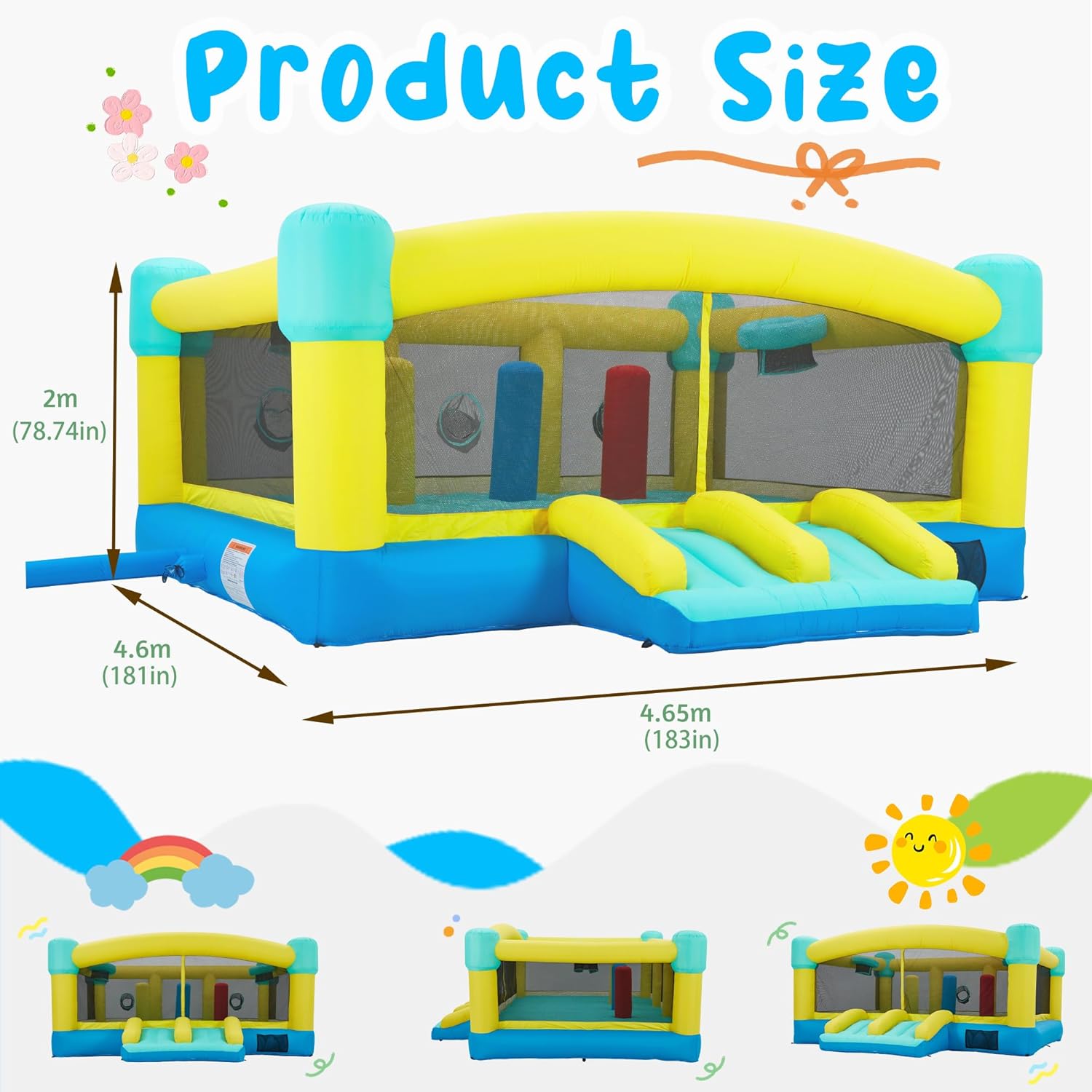 Grande Castello Gonfiabile, 15 - Kids Outdoor Inflatable recensione e prezzo