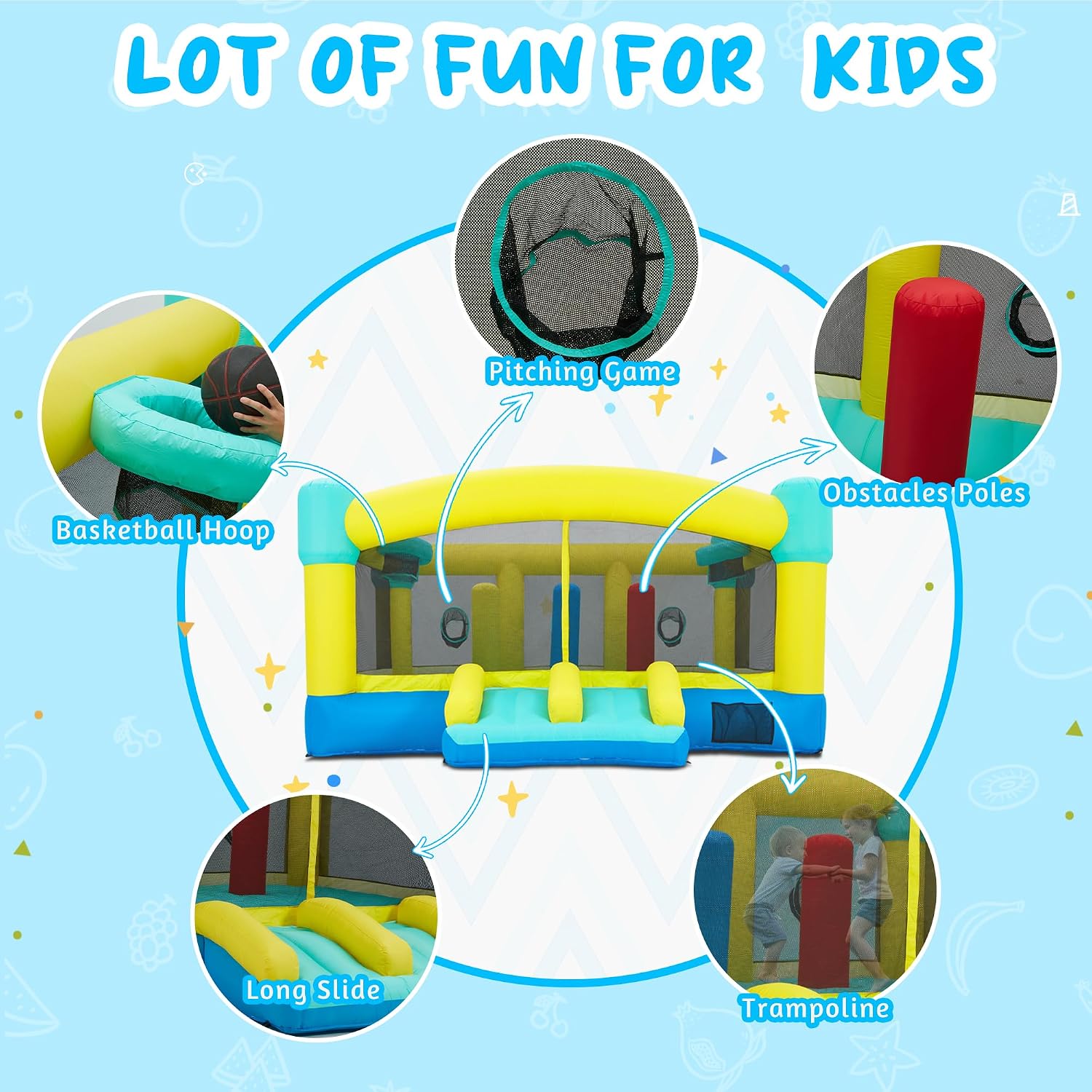 Grande Castello Gonfiabile, 15 - Kids Outdoor Inflatable recensione e prezzo