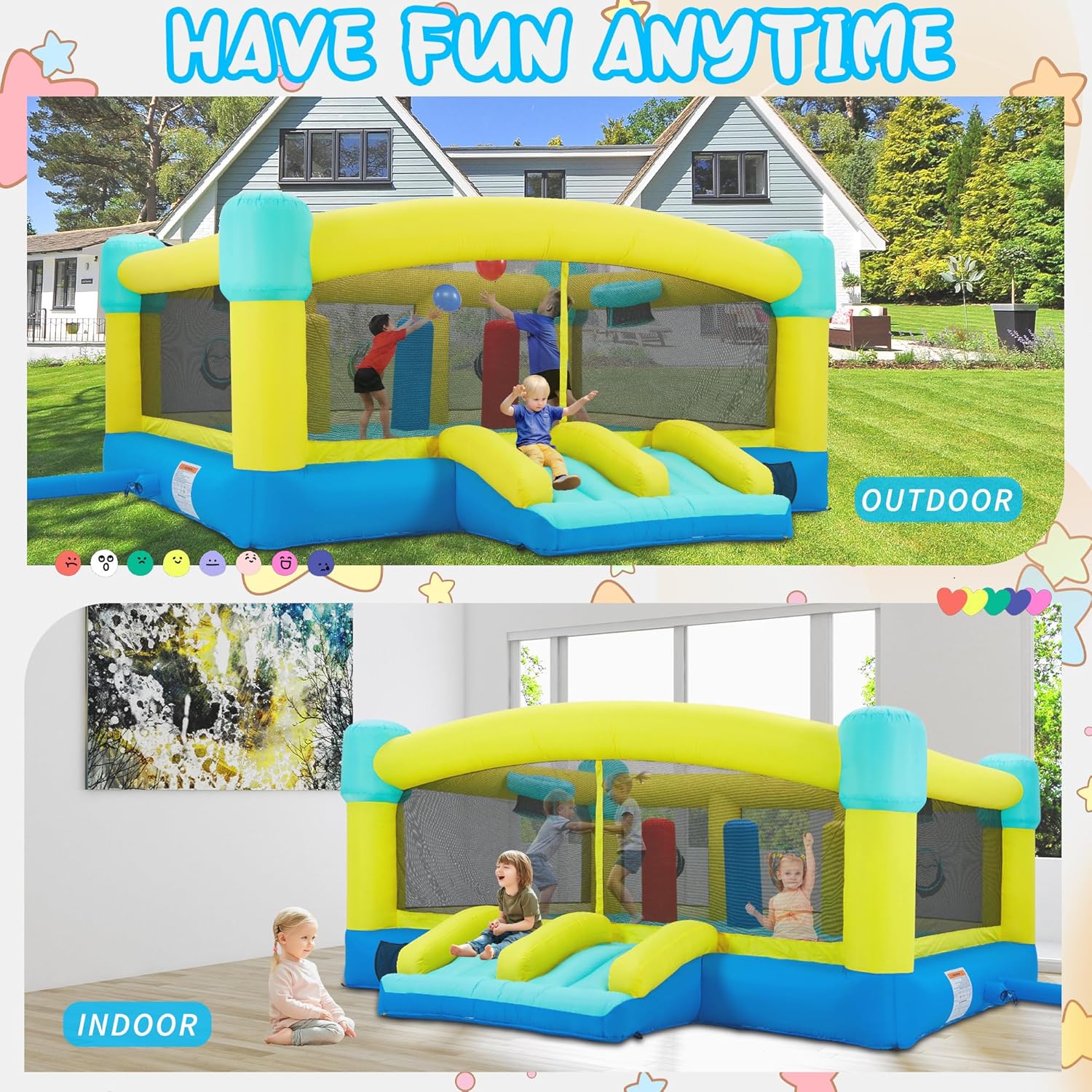 Grande Castello Gonfiabile, 15 - Kids Outdoor Inflatable recensione e prezzo