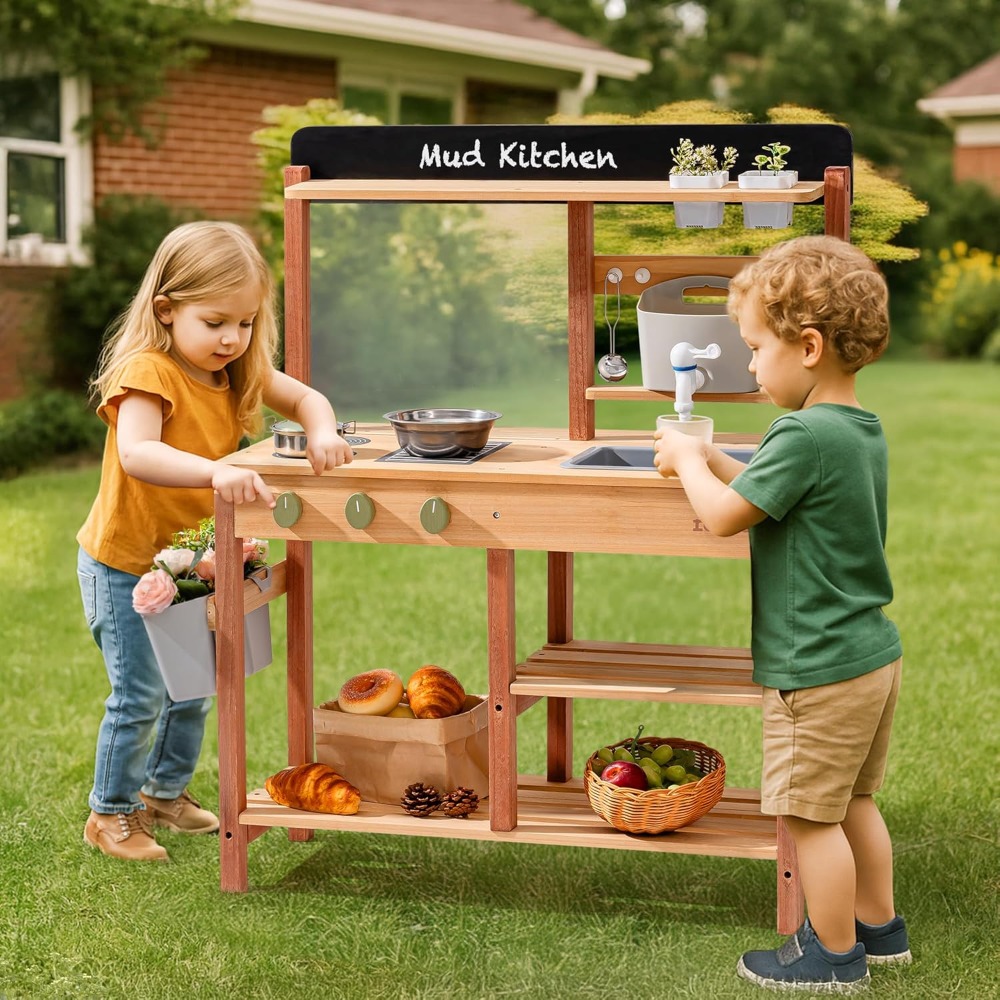 Cucina in Legno per Bambini co - Kids Outdoor Mud Kitchen recensione e prezzo